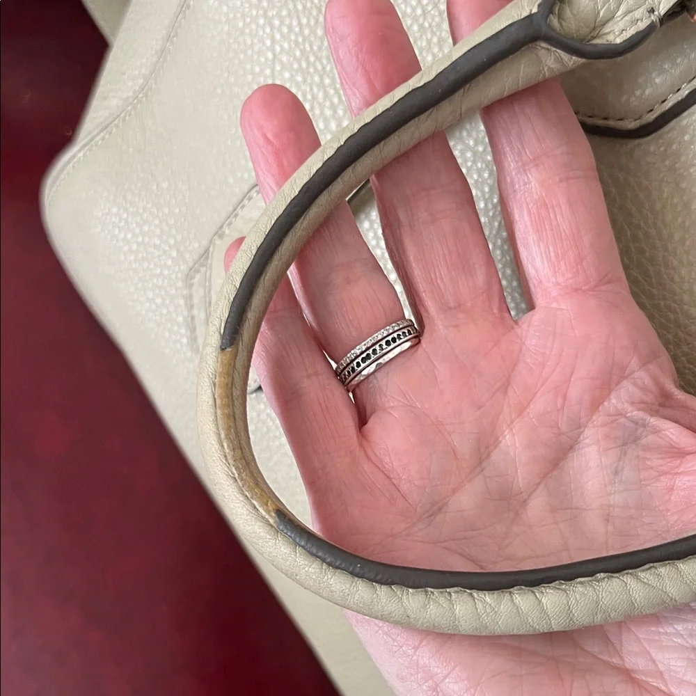 Tory Burch Pebbled Leather Satchel in Taupe with Gold Hardware EUC - Picture 4 of 10